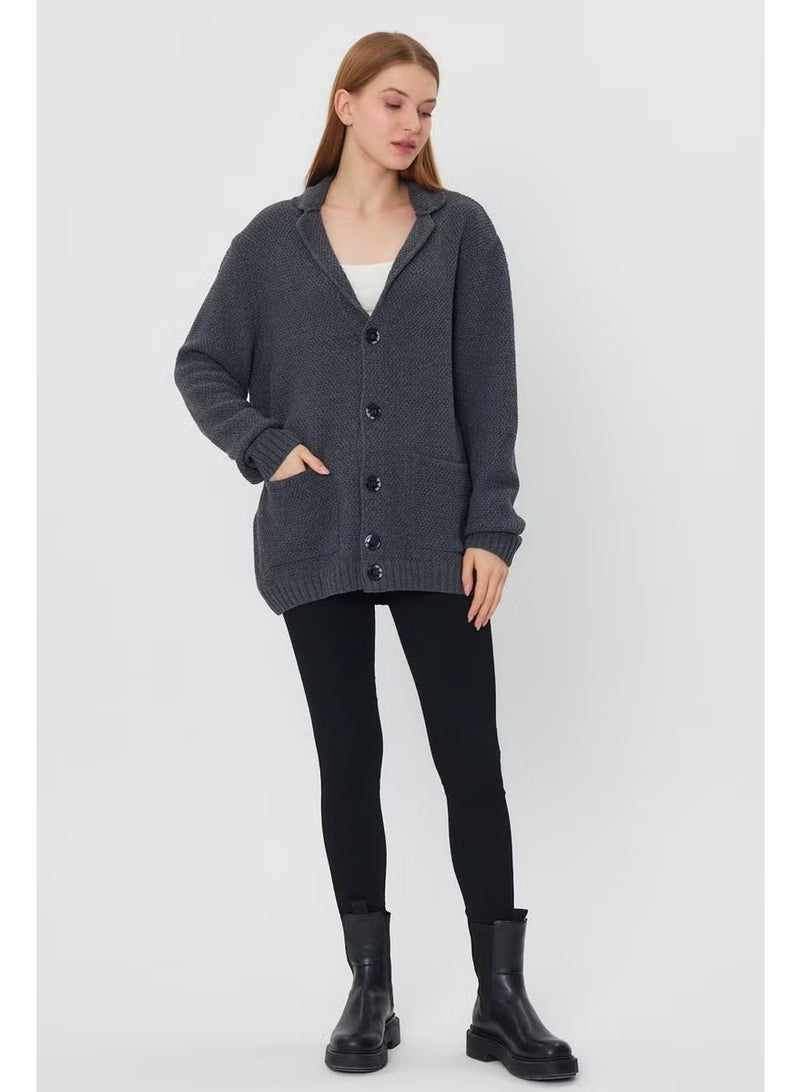 Alexandergardi Alexandergardı Buttoned Loose Knitwear Jacket (E23-6709-KDN) - Image 1